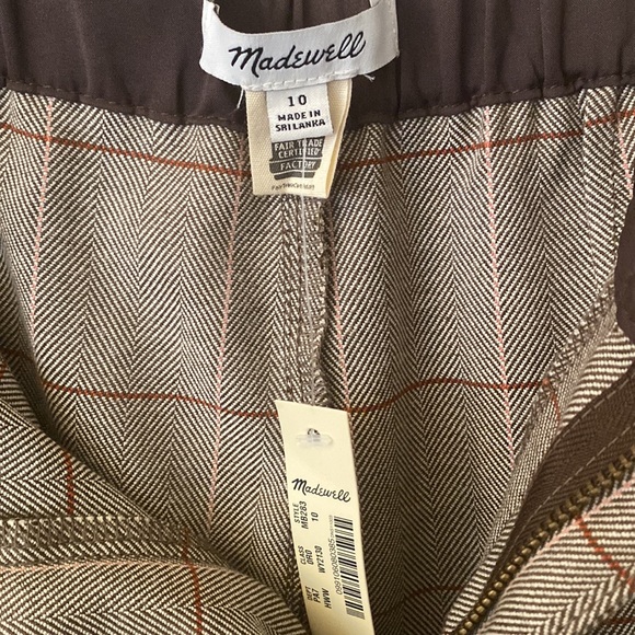 Never worn Madewell plaid paper bag pants.(with tags). - Picture 3 of 3